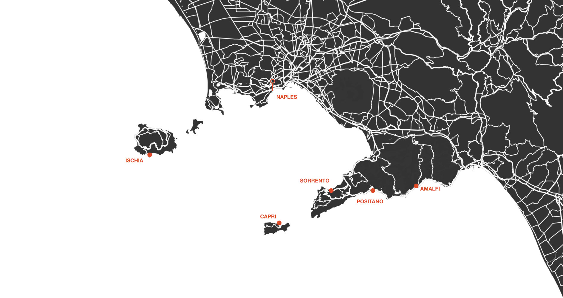 Amalfi Coast Itinerary Map